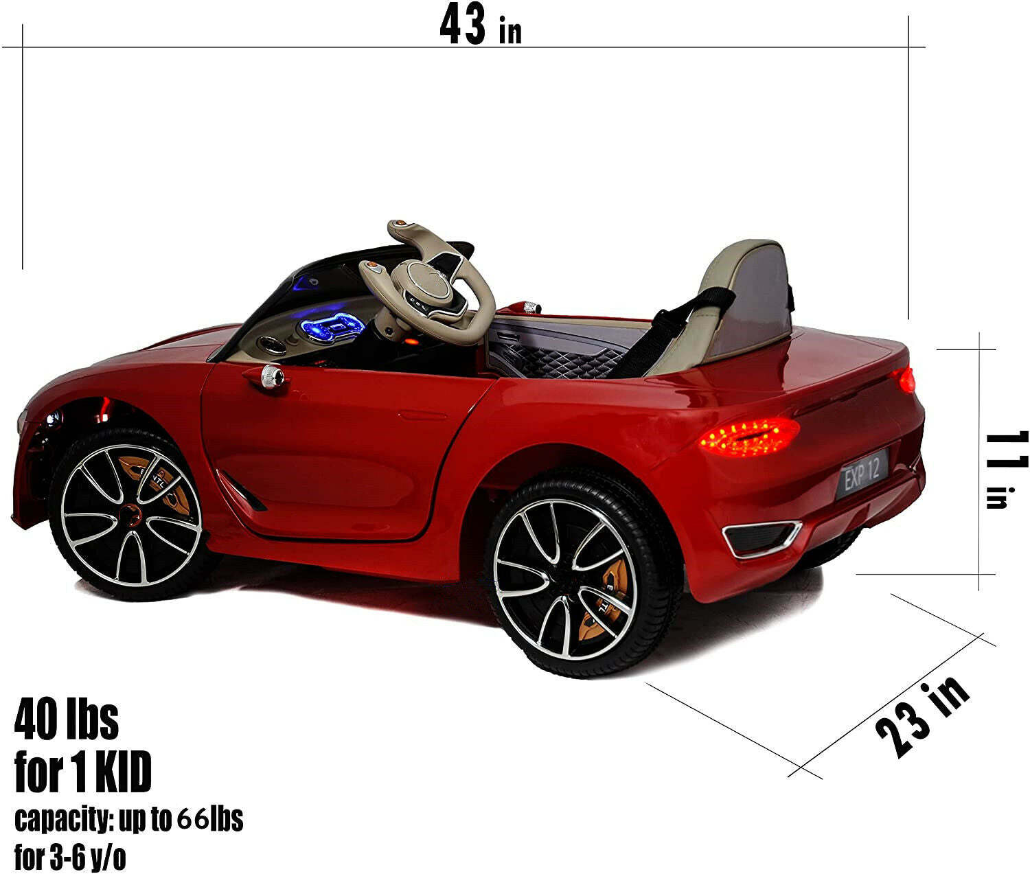 Electric Kids Ride-On Car with Scissor Doors and Safety Belts - Perfect Gift for Children (12V)