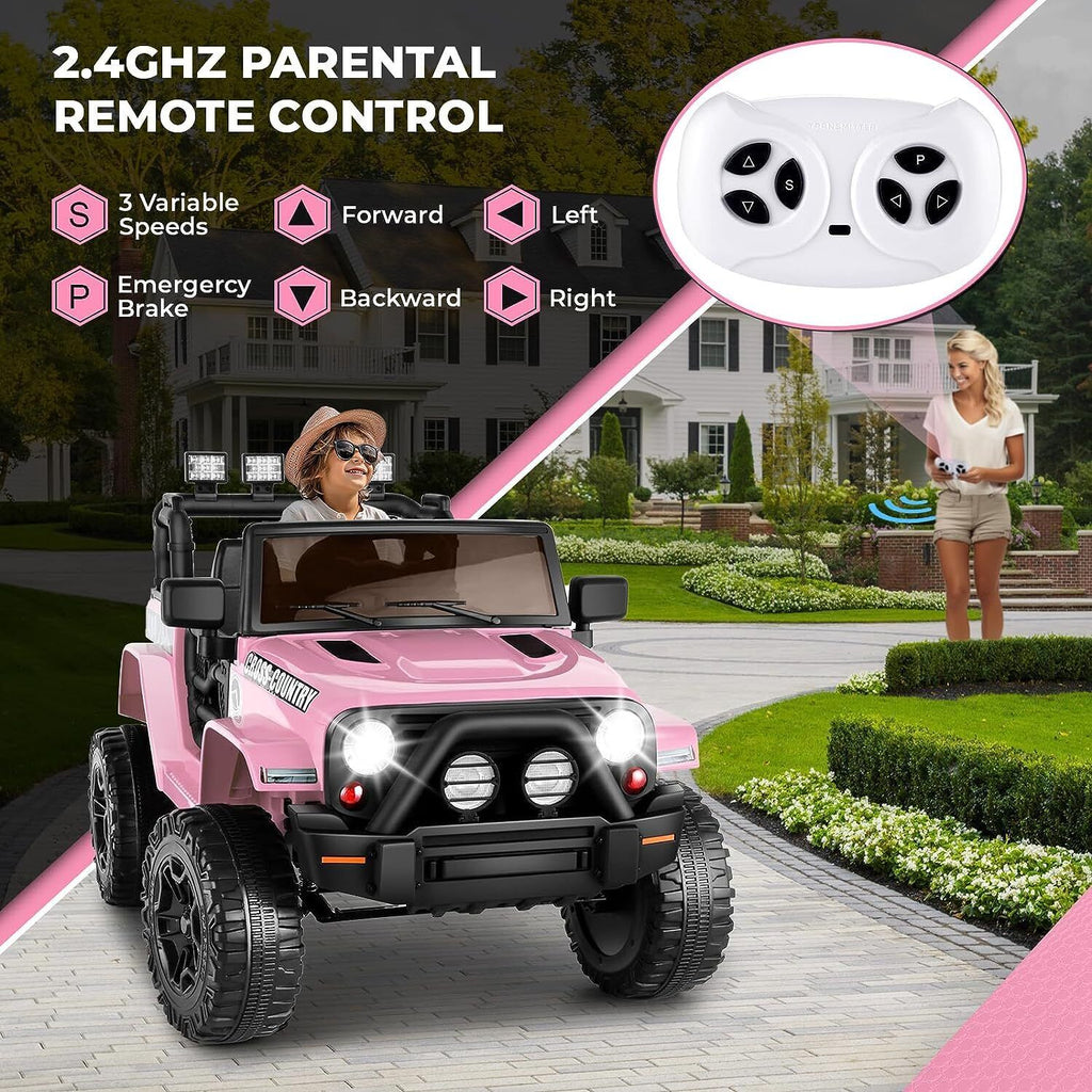 12V Battery Powered Electric Ride-On Truck for Kids with Remote Control - 60W Motor