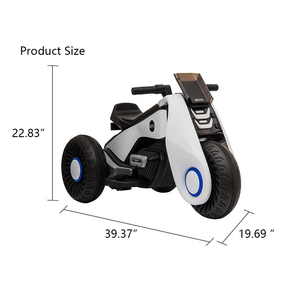 Electric Kids Ride On Motorbike with Training Wheels and MP3 Player - 12V Kids Electric Motorcycle