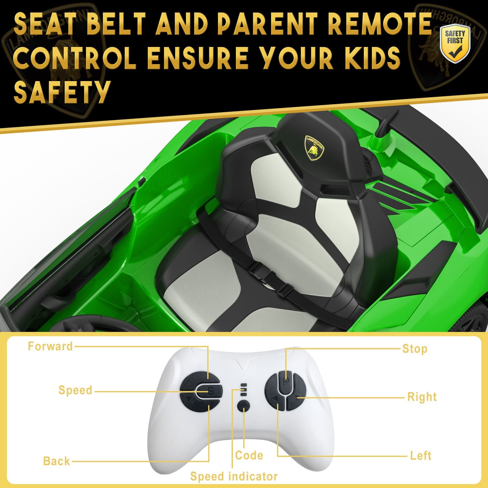 Electric Kids Ride On Sports Car with Remote Control, Music, and LED Lights - Perfect Gift for Kids!