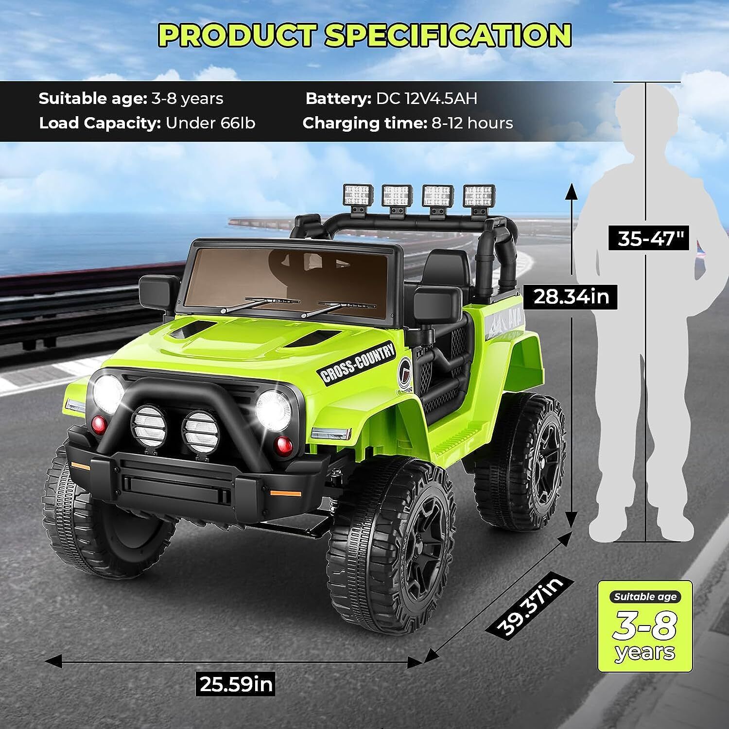 Remote Control Lamborghini Electric Car for Kids - 24/12V Ride-On Truck