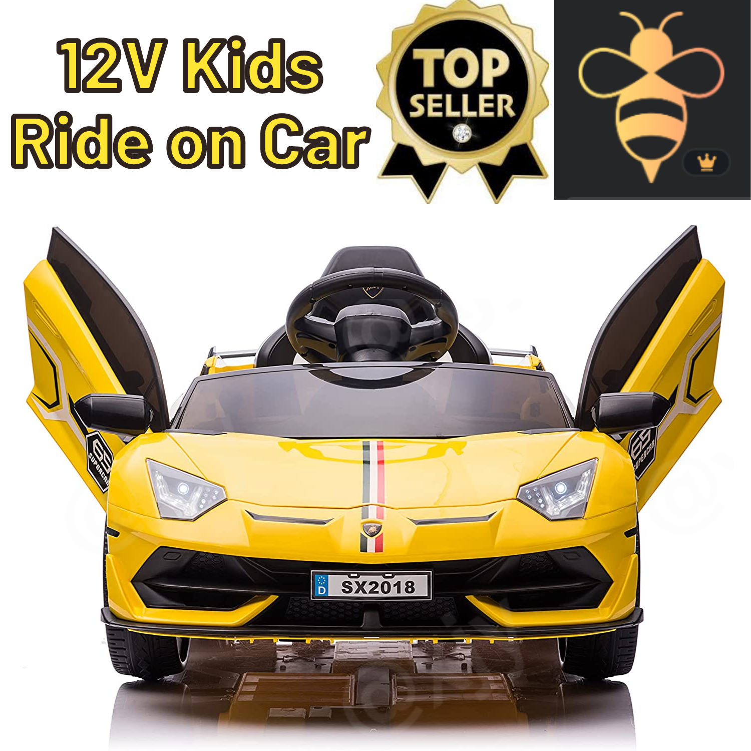 Remote Control Lamborghini Electric Car for Kids - 24/12V Ride-On Truck
