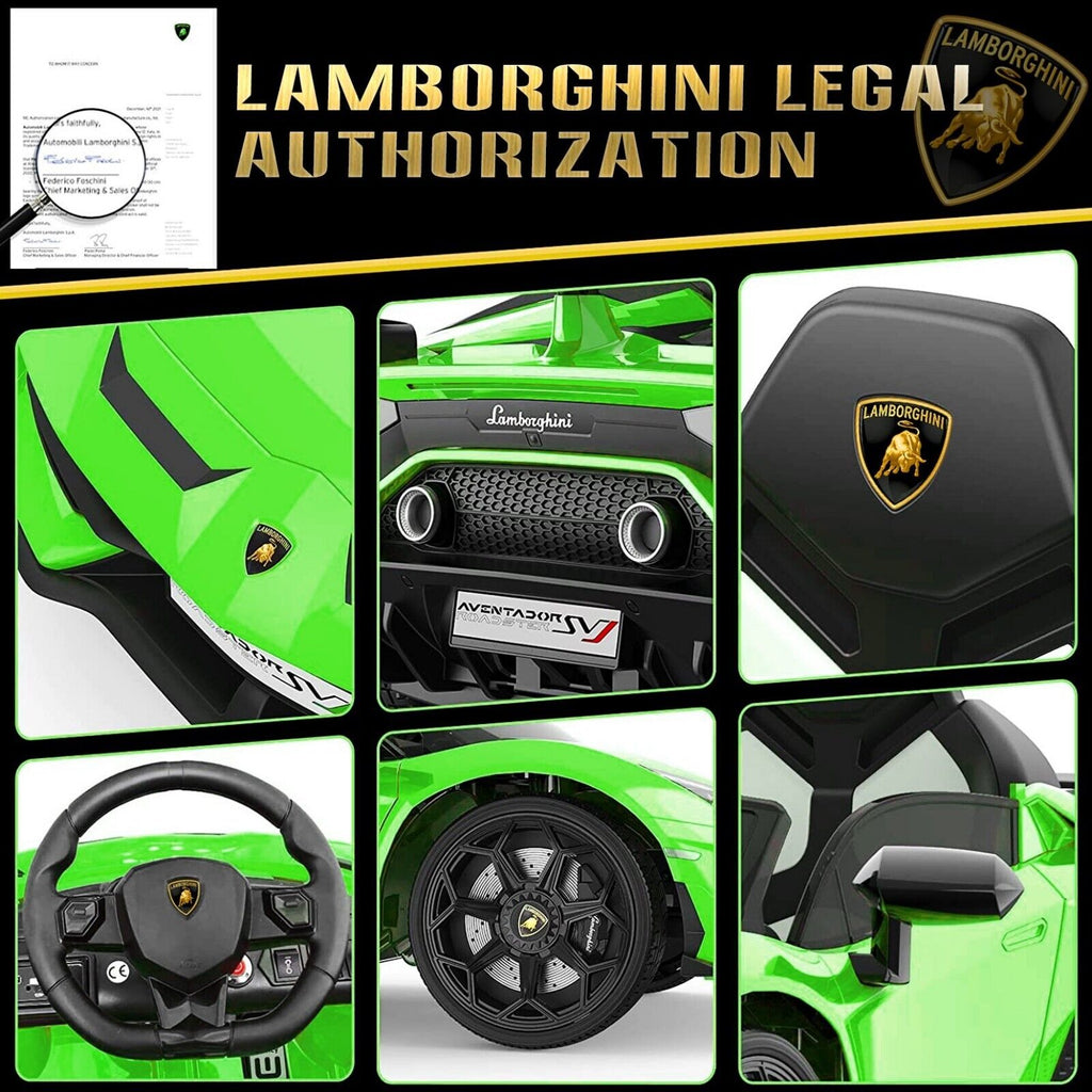 12V Licensed Lamborghini Aventador Electric Ride-On Sports Car for Kids