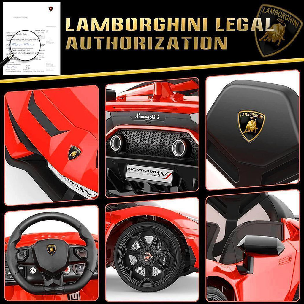 Electric Lamborghini Ride-On Car for Kids with Remote Control and MP3 Player - 12V Toy for Children (116)