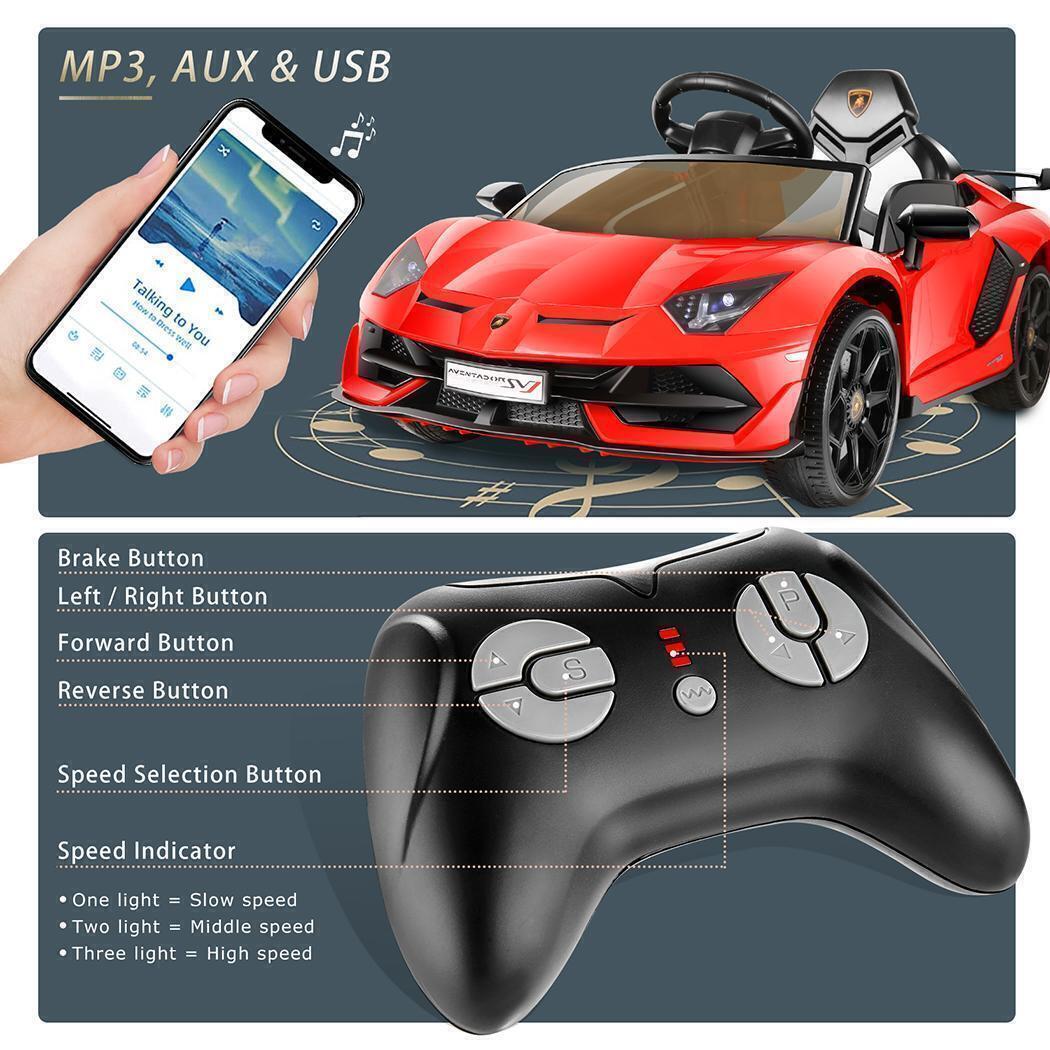 Electric Lamborghini Ride-On Car for Kids with Remote Control and MP3 Player
