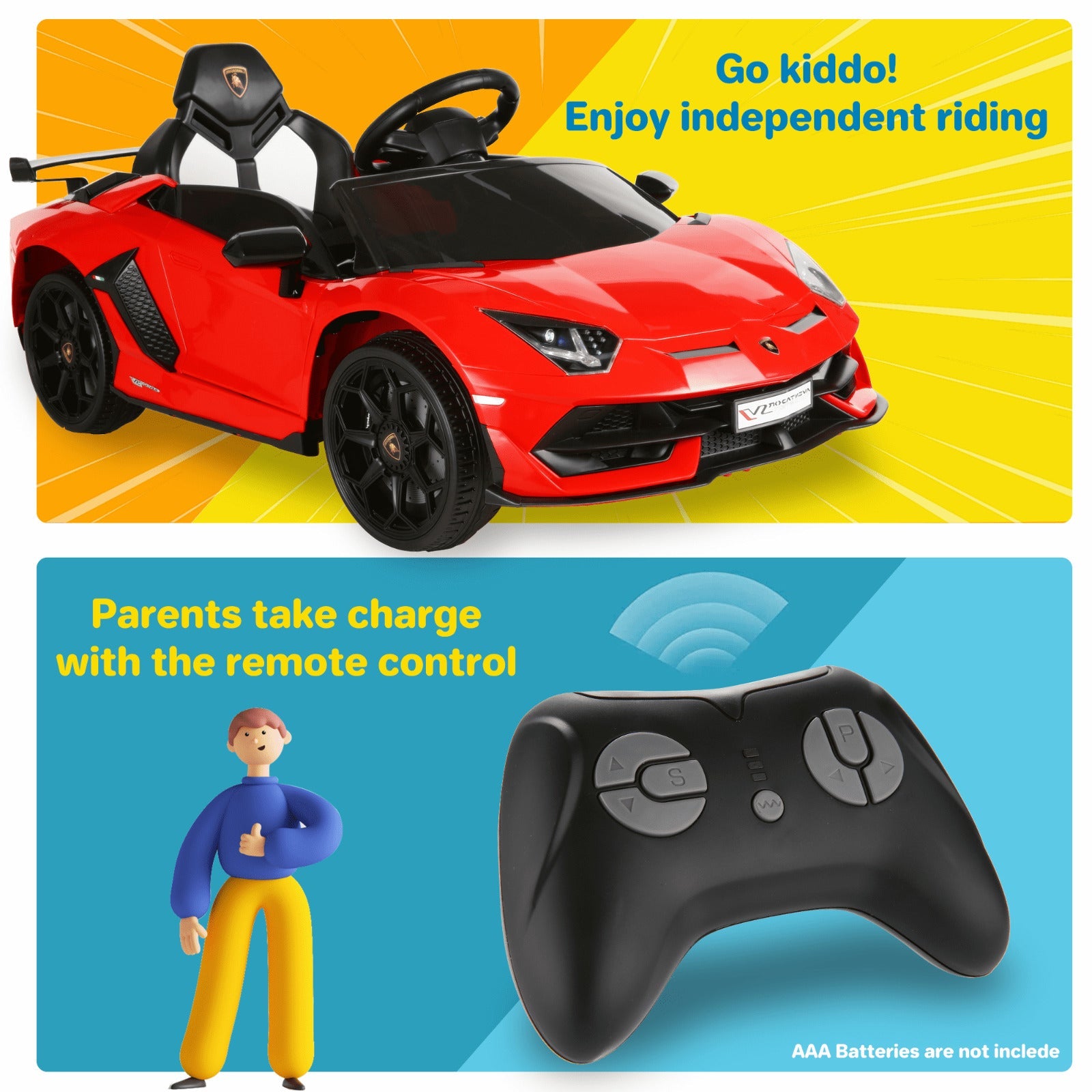 12V Licensed Lamborghini Electric Ride-On Car with MP3 and USB