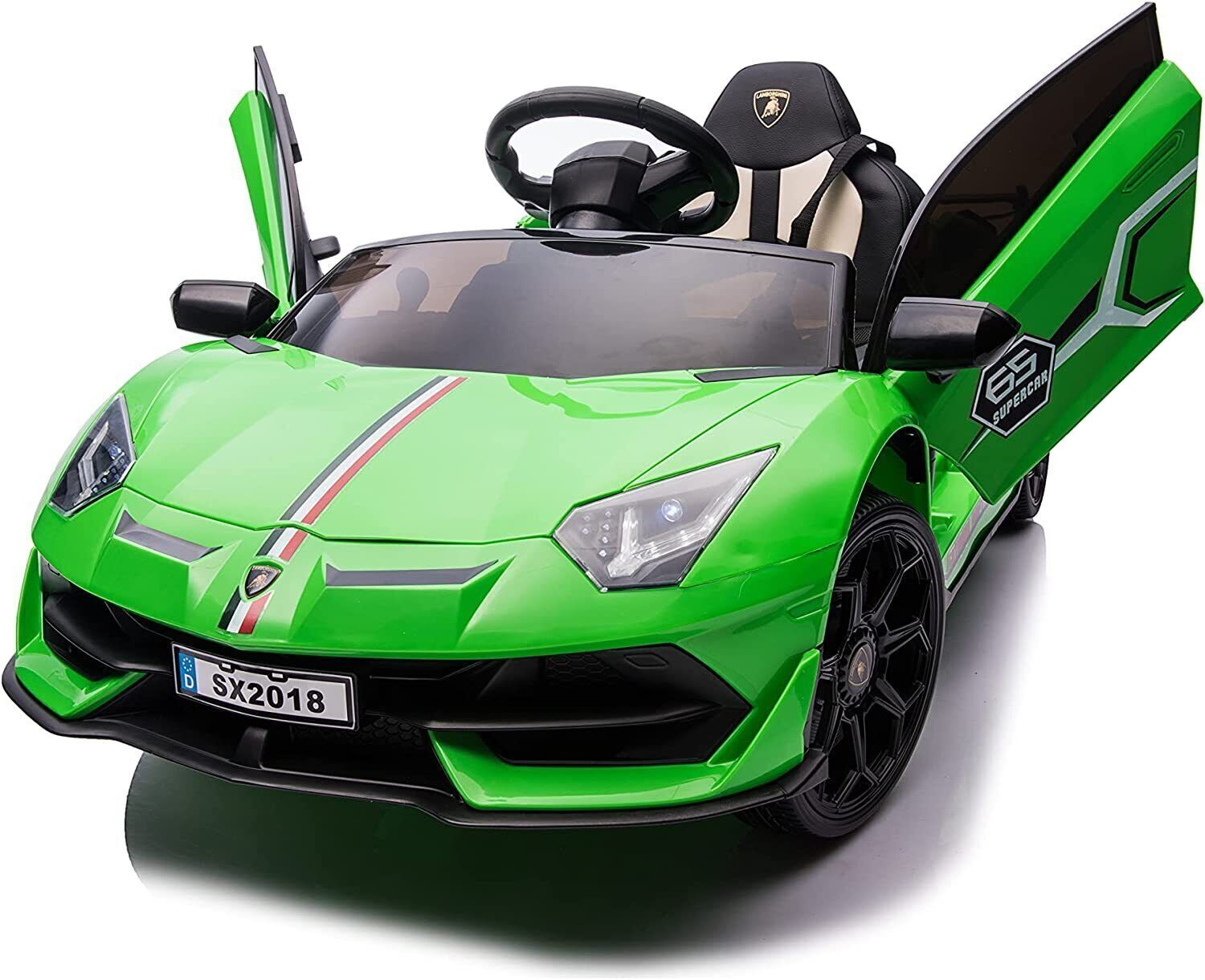 Electric Lamborghini Ride-On Car for Kids with Remote Control, LED Lights, and MP3 Player