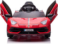Licensed Lamborghini Electric Ride On Car with 3 Speeds, Headlights, and Hydraulic Doors - 12V