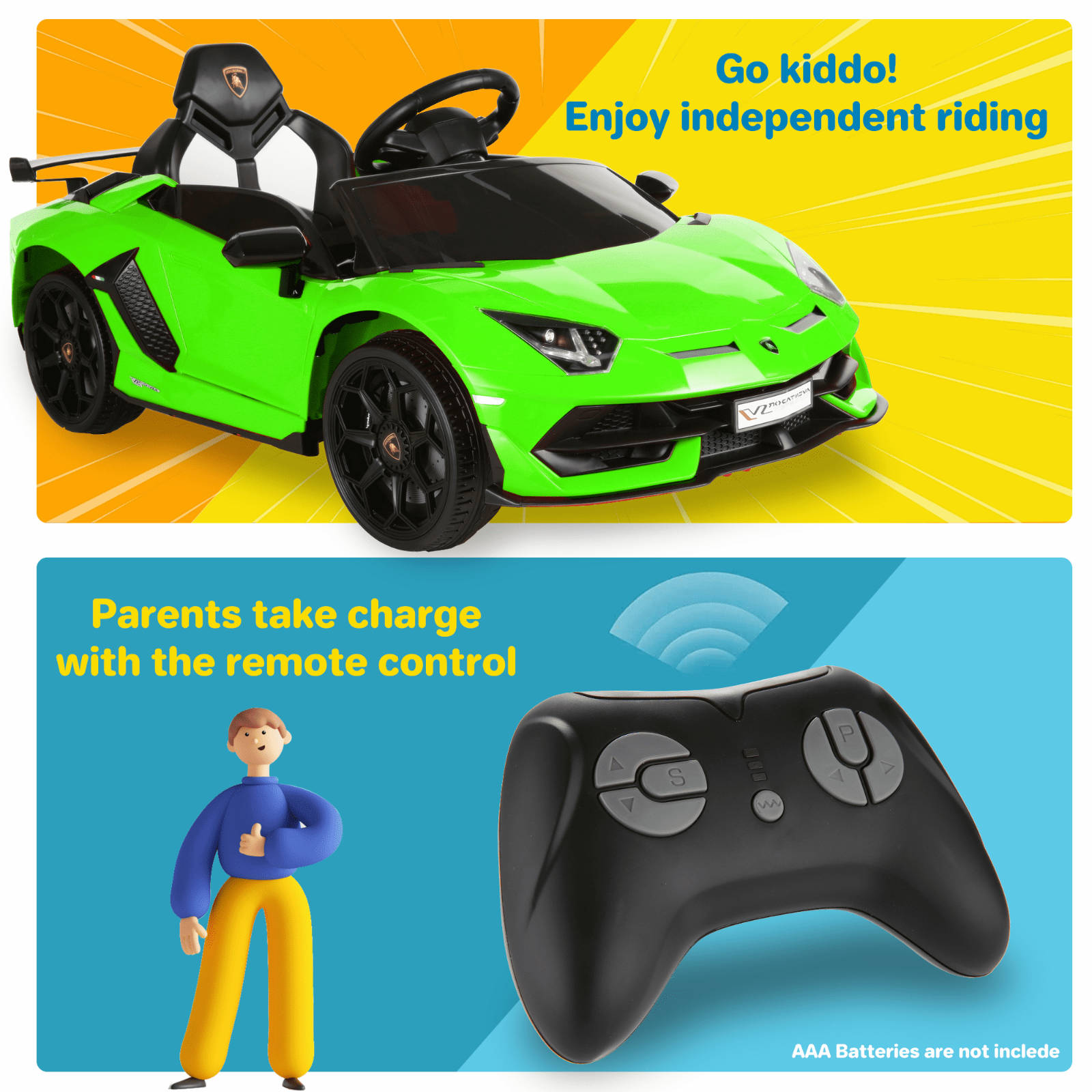 Premium 12V Lamborghini Ride On Car for Kids with Remote Control and MP3 Player - Perfect Toy for Children