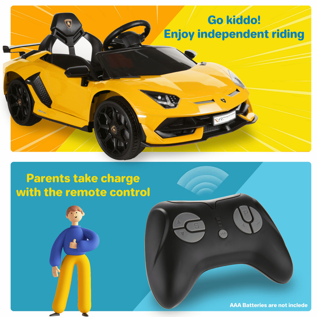 Premium 12V Lamborghini Ride On Car for Kids with Remote Control and MP3 Player - Perfect Toy for Children