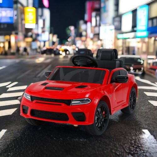 Electric Licensed Dodge Charger 12V Kids Ride-On Car with Parental Remote Control
