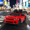 Electric Licensed Dodge Charger 12V Kids Ride-On Car with Parental Remote Control