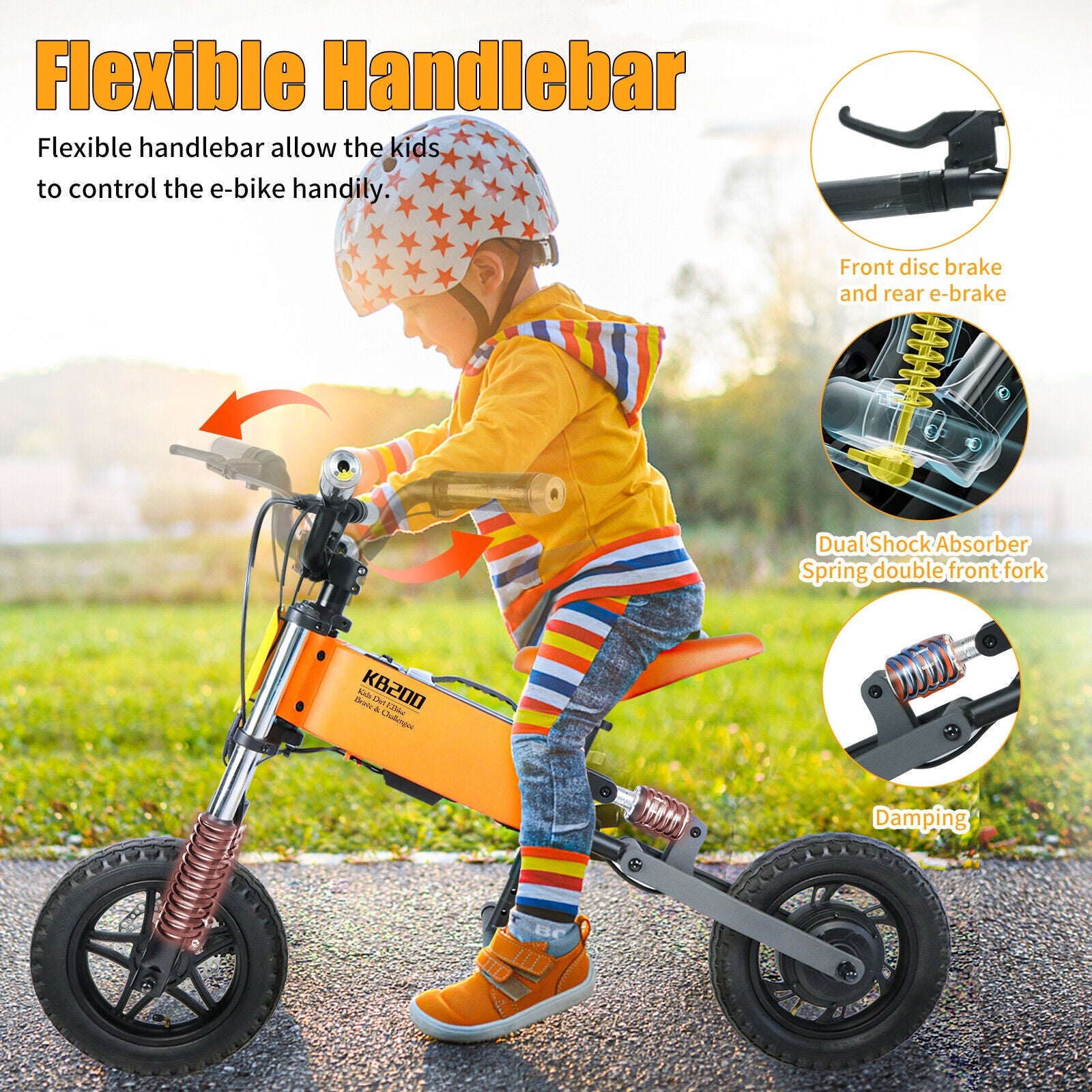 Electric Off-Road Ride On Bike for Kids - 24V 4Ah Battery Powered Outdoor Toy