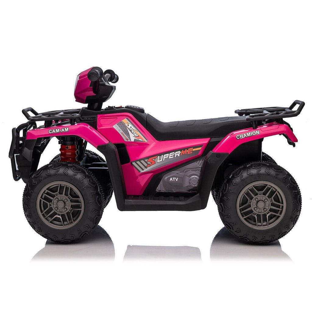 Electric Pink 4-Wheeler Quad for Kids with MP3 and Headlights - 2 Speeds