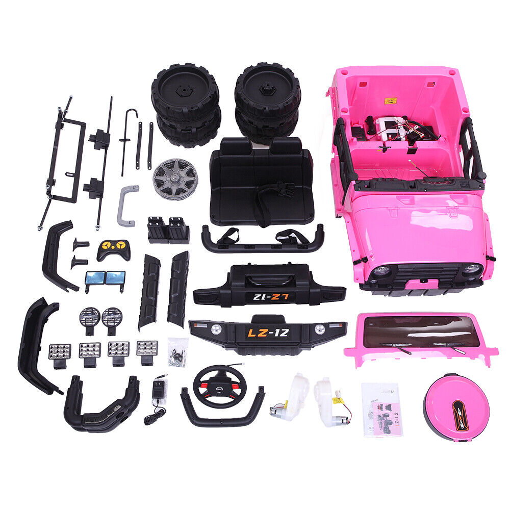Electric Pink Jeep for Kids with Remote Control and Rechargeable Battery - 4 mph Speed