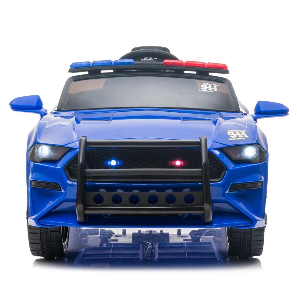 Electric Police Car Kids Ride On SUV Toy with Remote Control, Siren, and Flashing Lights - 12V
