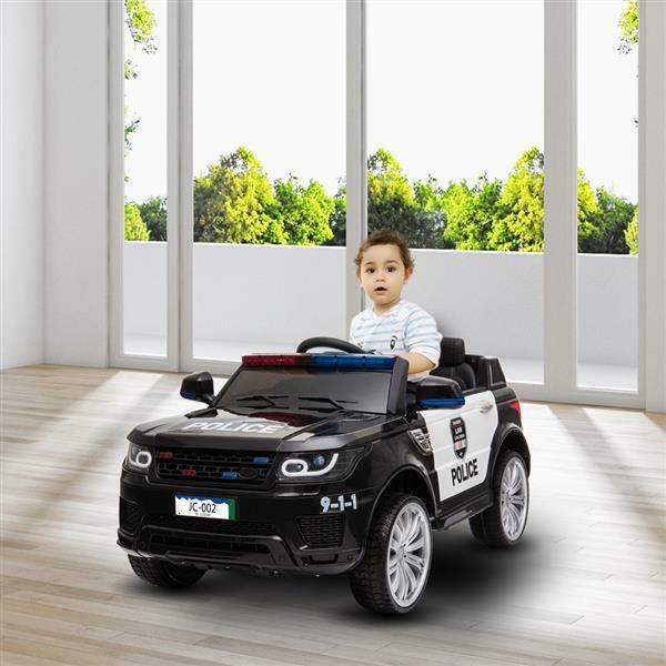 Electric Police SUV Ride-On Toy Car for Kids with 2 Speeds, Lights, Music, and Siren