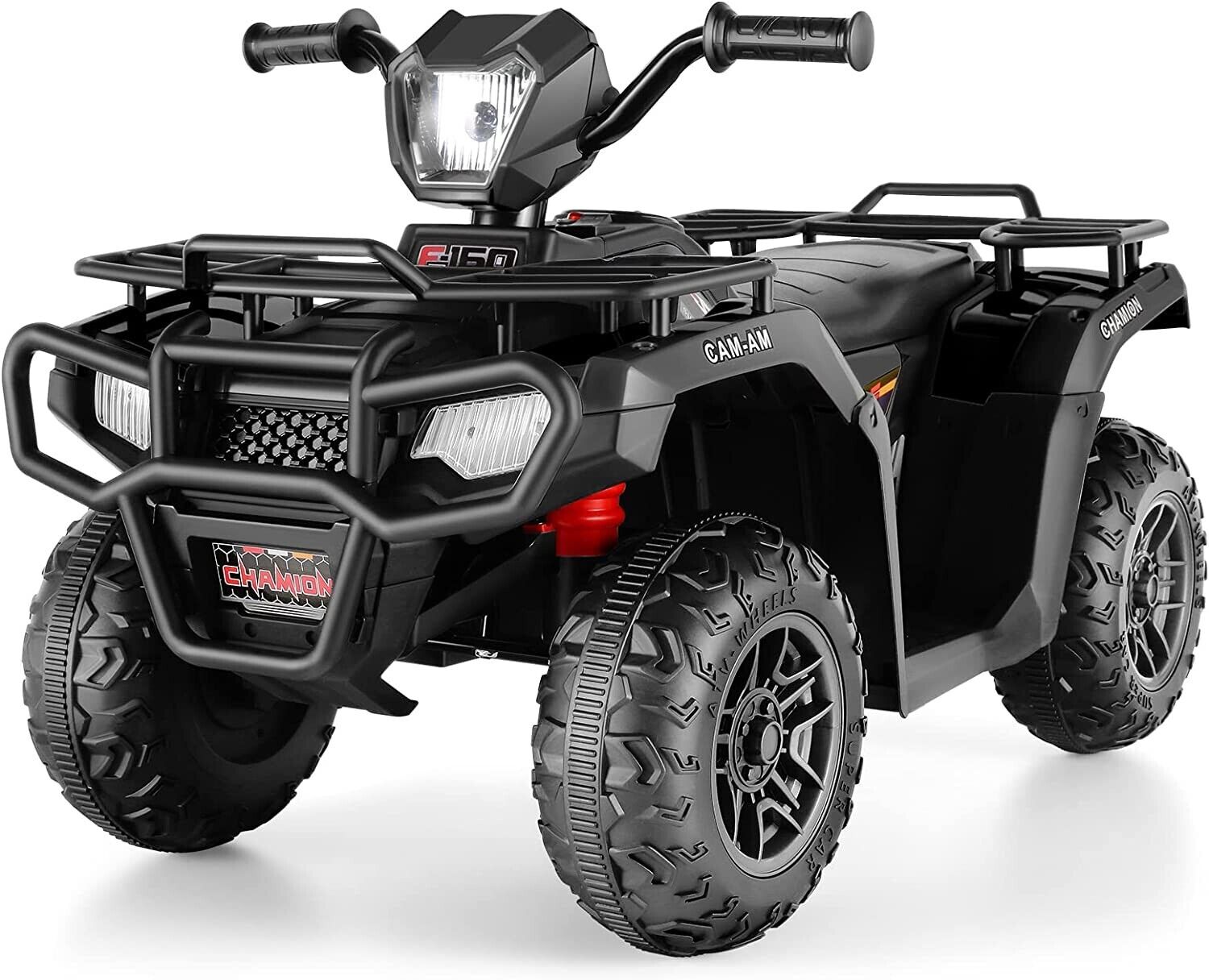 Electric Powered Kids ATV Car Toy Truck for Ages 2-9 - 4-Wheeler in Sleek Black Design