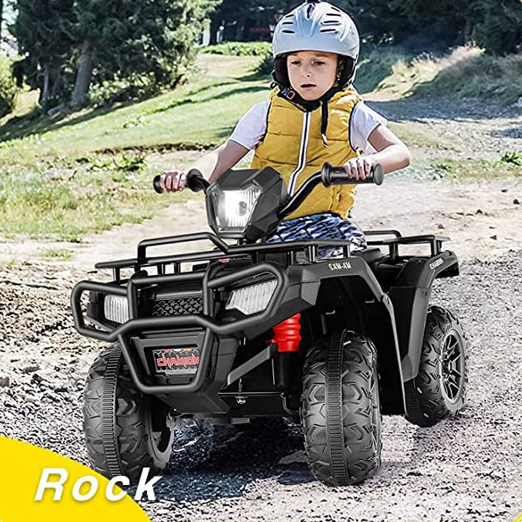 Electric ATV Quad for Kids with 12V Battery, LED Lights, AUX and USB Inputs