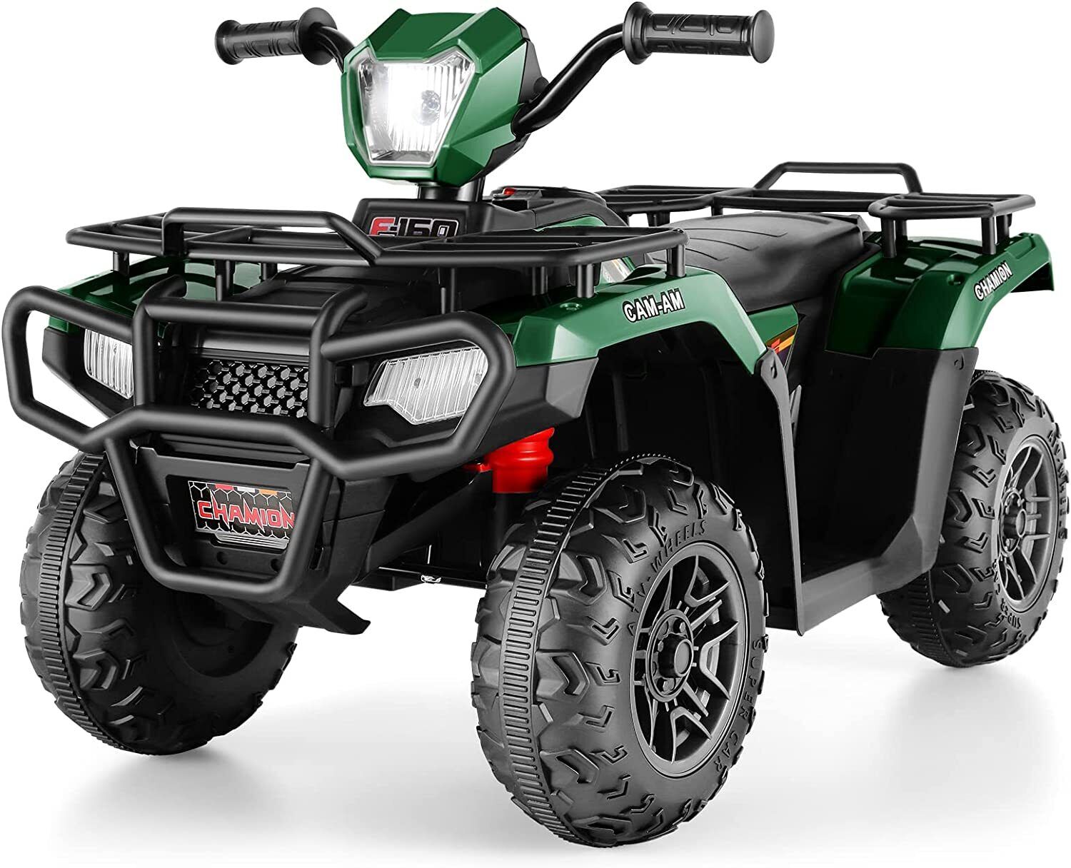 Electric ATV Quad Ride-On Car for Kids with LED Lights and USB/AUX Port