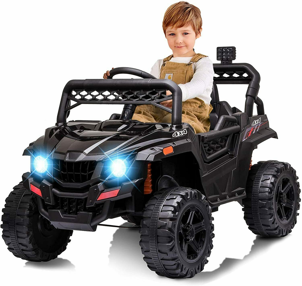 Electric RC Truck Ride-On Car for Kids with Remote Control - Black