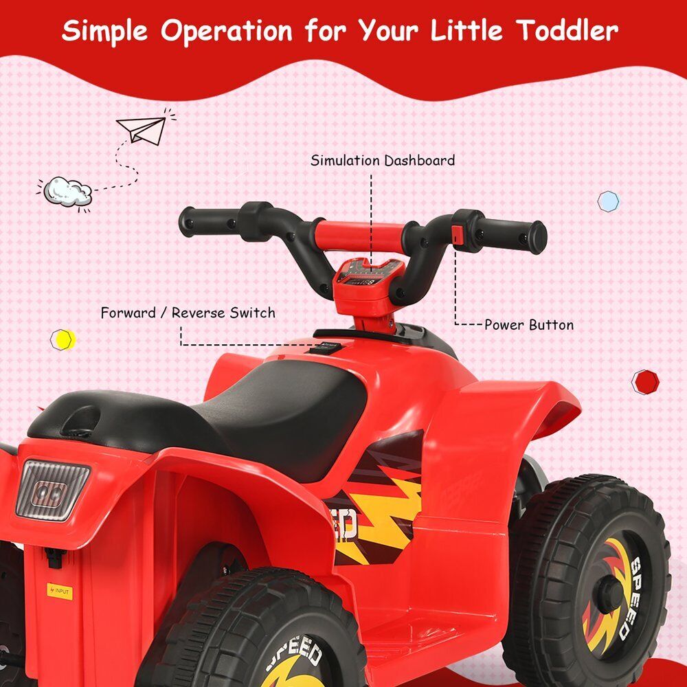 Electric Rechargeable Battery Quad ATV for Kids - 4-Wheeled Quad Bike for Children