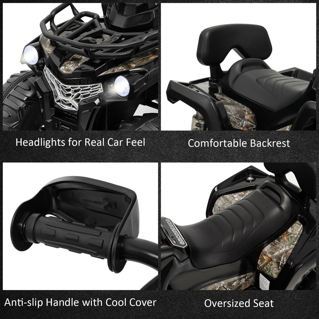 Electric ATV 4-Wheeler Quad Car Toy for Kids - 12V, 2 Speeds, Headlights, MP3 Compatible