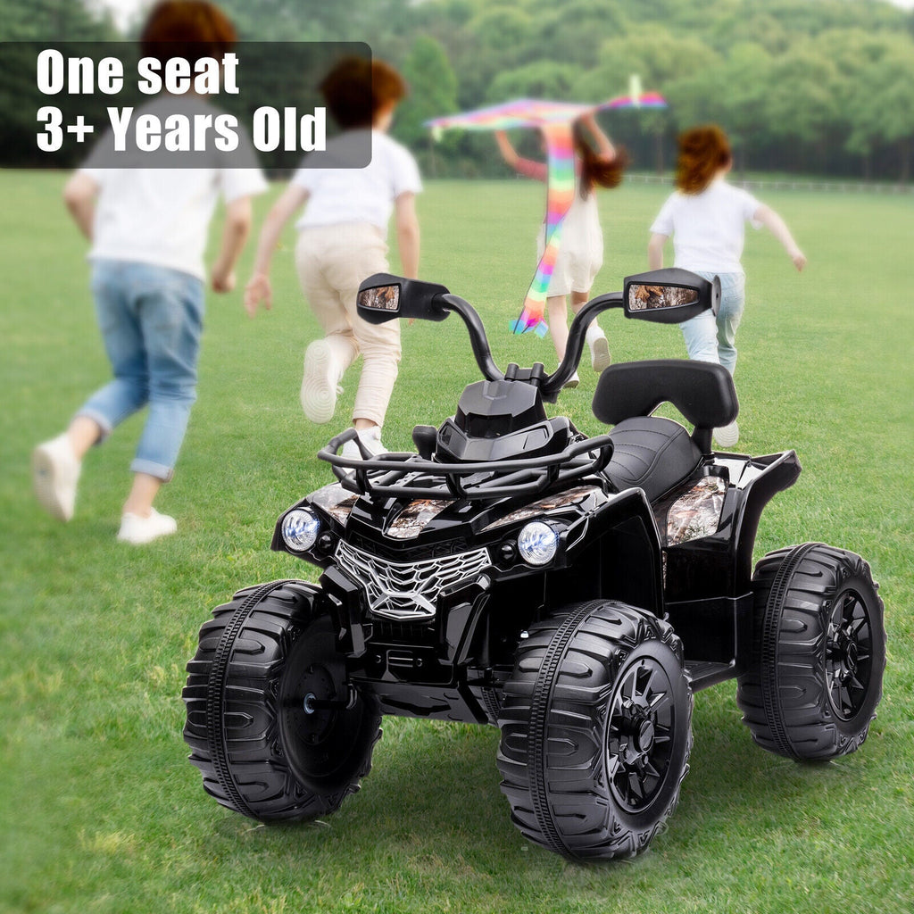 Electric ATV 4-Wheeler Quad Car Toy for Kids - 12V, 2 Speeds, MP3, Headlights