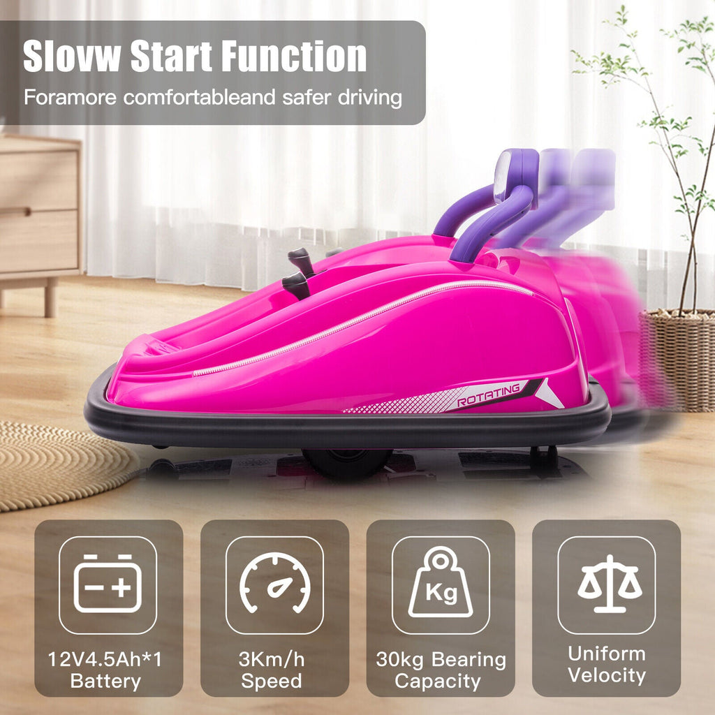 Electric Ride-On Bumper Car for Kids with Remote Control, Lights, and Spinning Action - Suitable for Ages 3-6