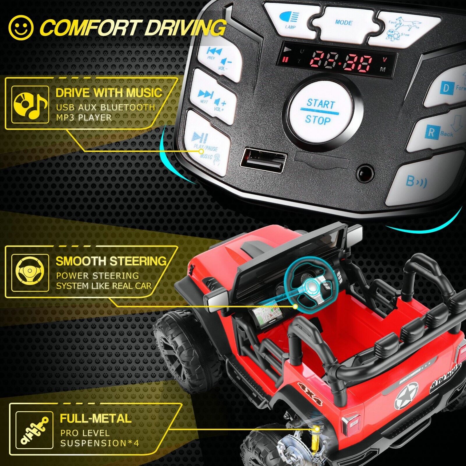 12V Electric Ride-On Car for Kids - Lamborghini and Mercedes Benz G500 Models