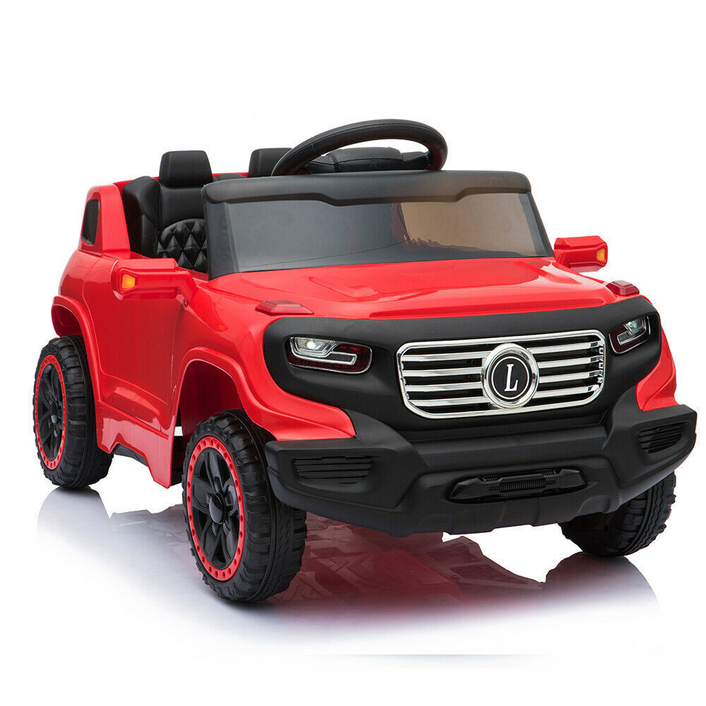 Electric Ride-On Car for Kids with 3 Speeds, Music Player, and Remote Control - Red