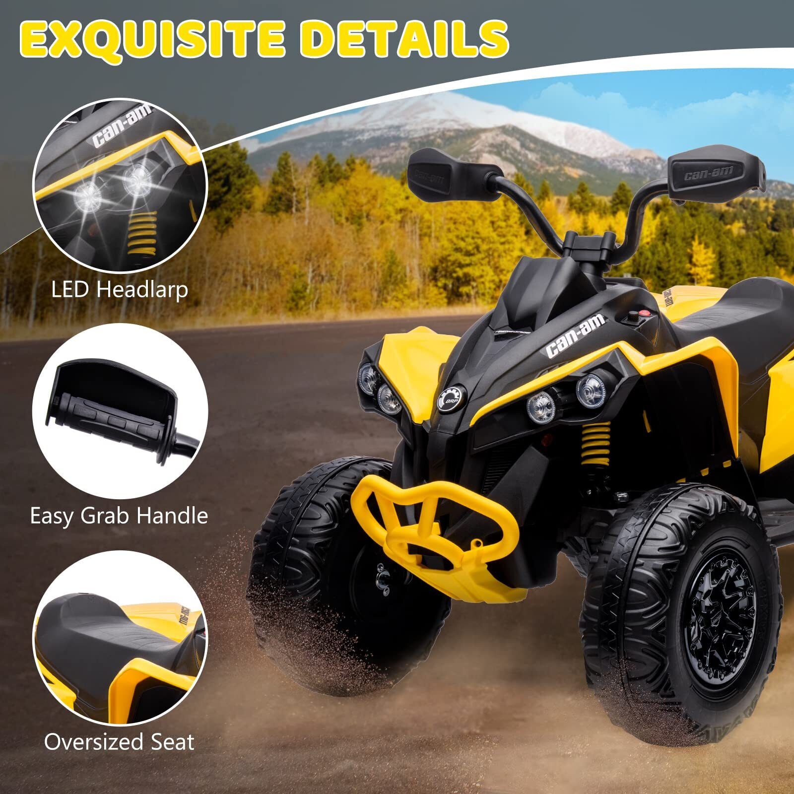 Electric Ride-On Car for Kids with LED Lights, Music, and Wide Seat - Perfect Gift for Playtime Fun!