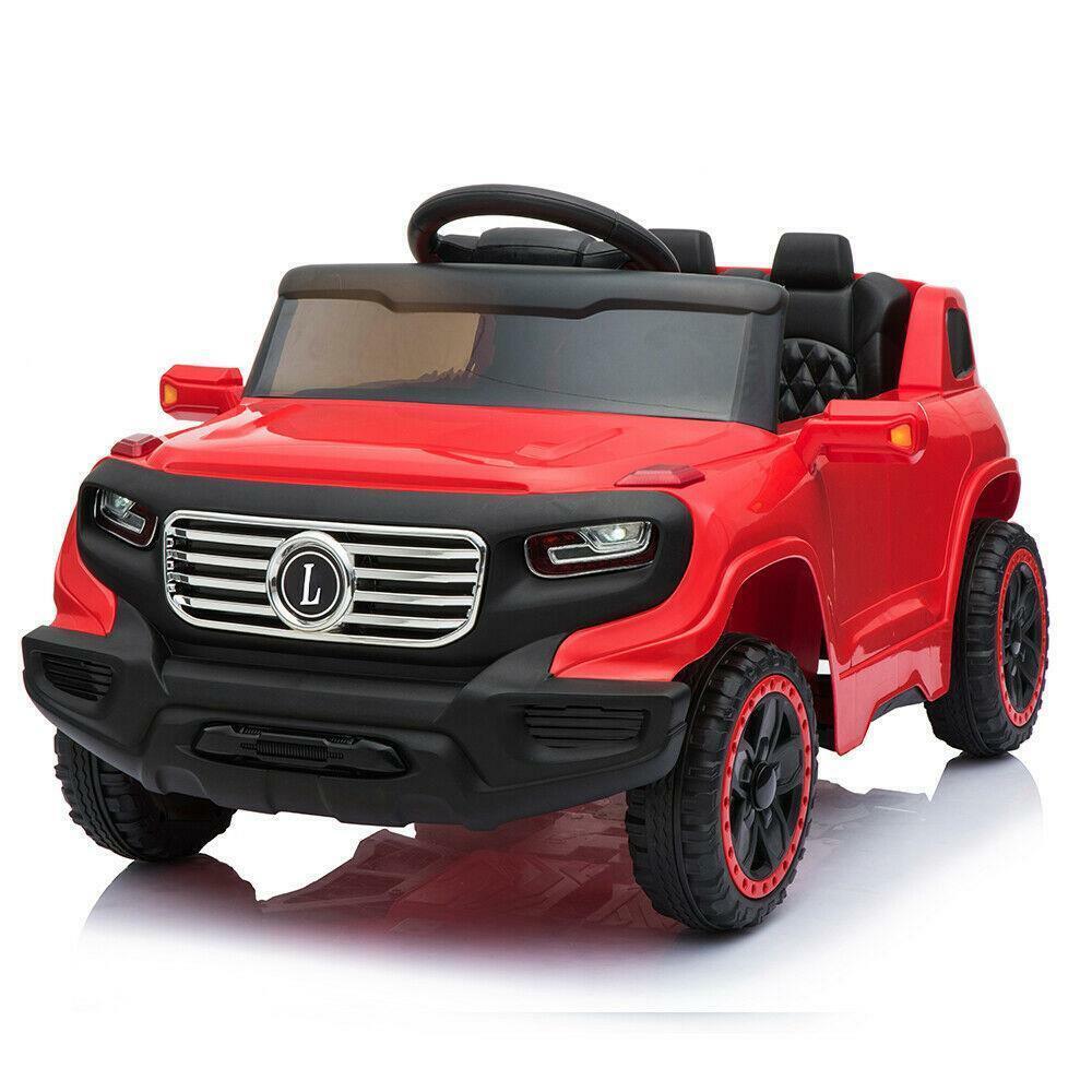 Electric Ride-On Car for Kids with MP3 Player, Lights, and Remote Control - Red