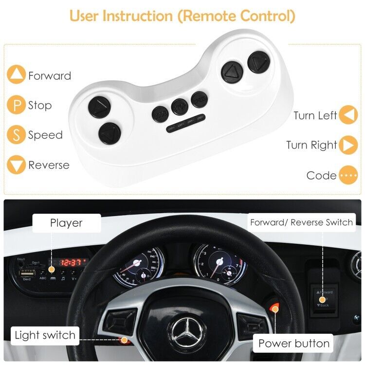 Electric Ride On Car for Kids with Remote Control - 12V Powered Toy for Boys and Girls