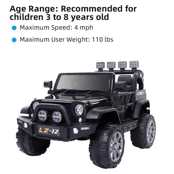 Electric Ride-On Car for Kids with Remote Control - 12V Rechargeable Battery, 4 MPH Speed