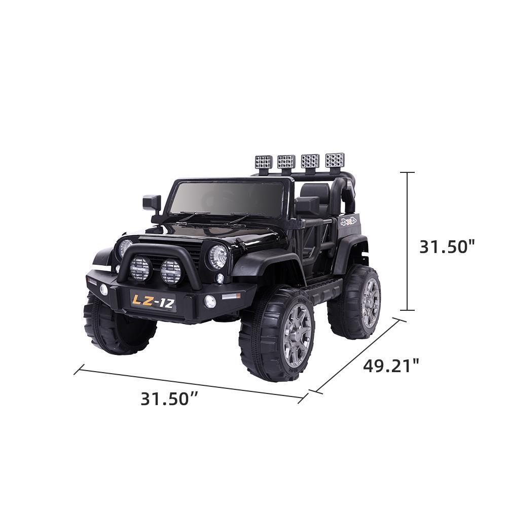 Electric Ride-On Car for Kids with Remote Control - 3 Speeds, 12V Battery, Black