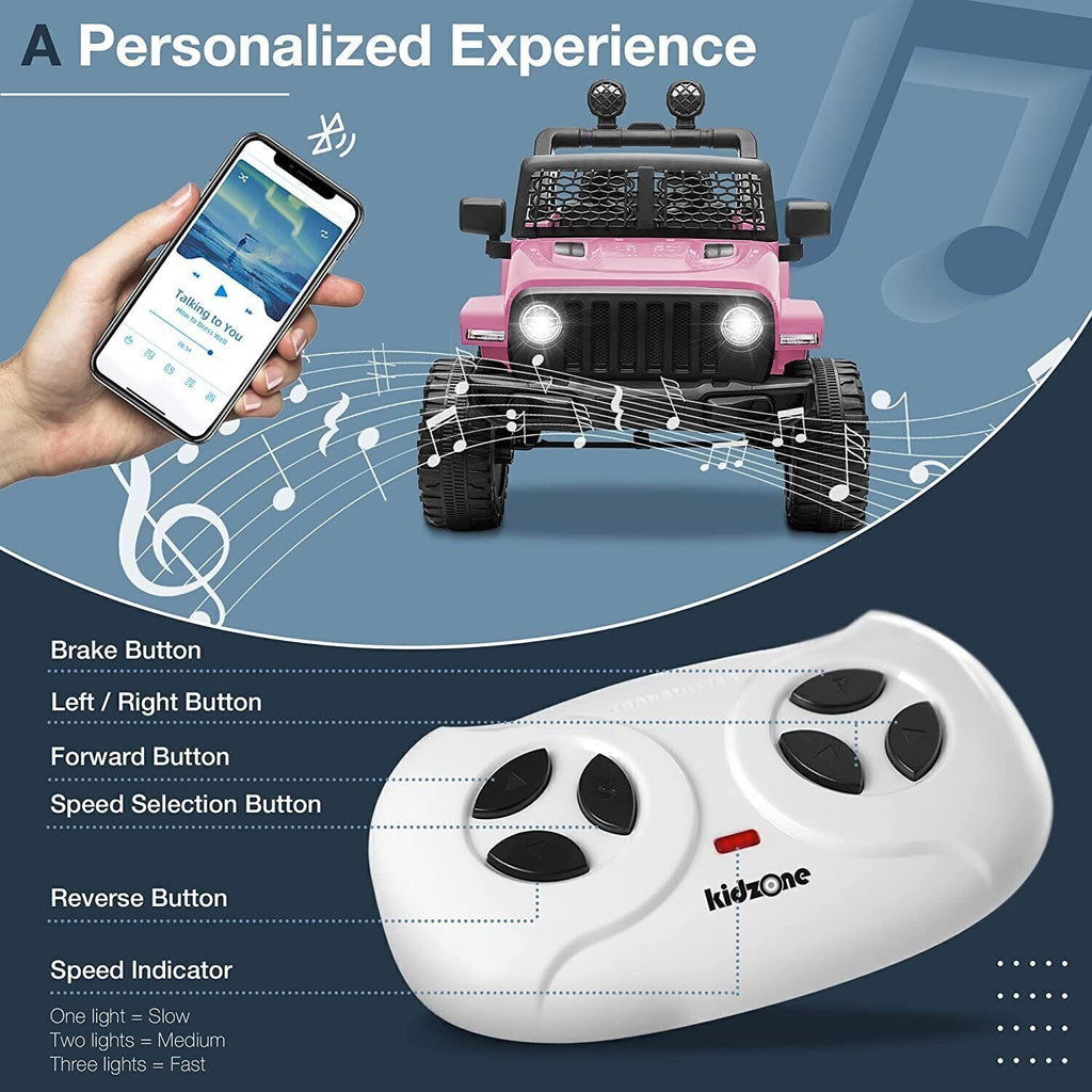Kid-Powered Ride-On Car Truck with Remote Control, MP3, and LED Lights - 12V 7Ah