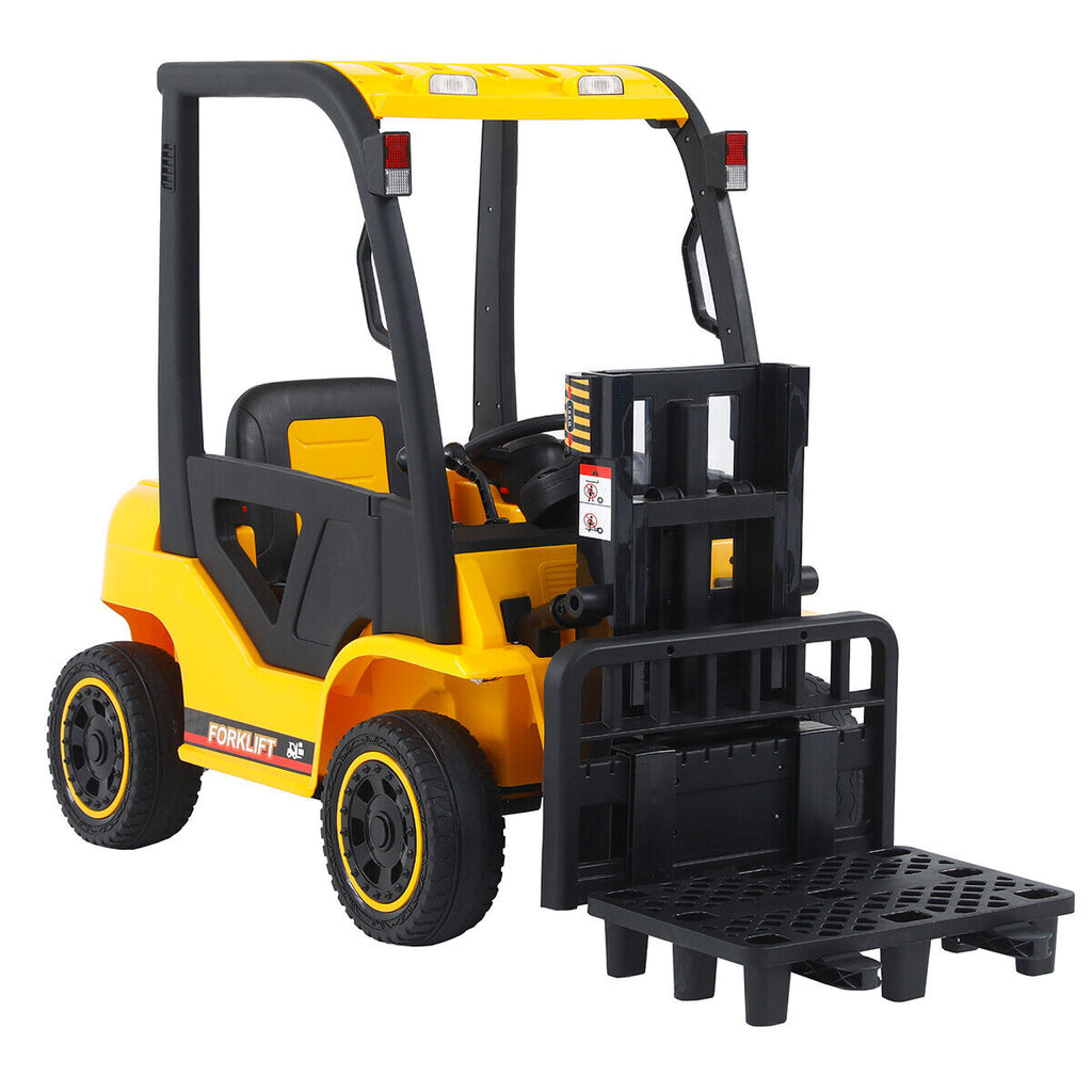 Electric Ride-On Car for Kids with Remote Control and Lifting Forklift Frame