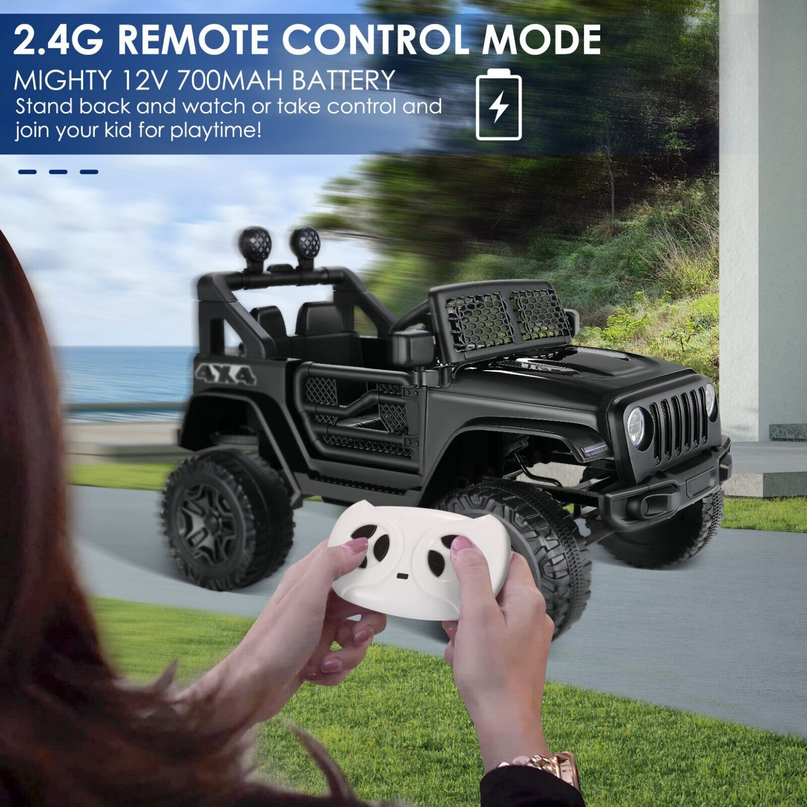 Electric Ride-On Car for Kids with Remote Control and MP3 Player - 12V Truck Design
