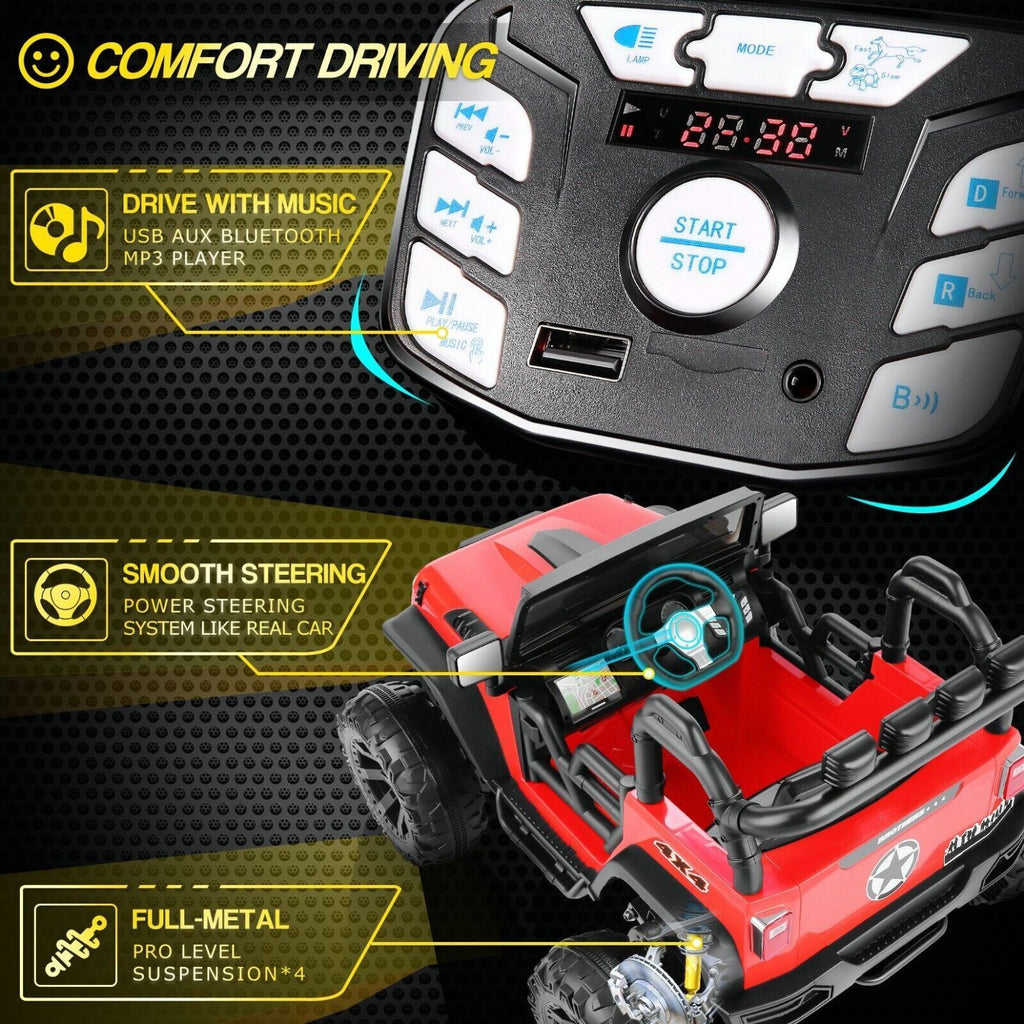 Electric Ride-On Car for Kids with Parental Remote Control, MP3 Player, and Gift Option - 24V Truck Toy
