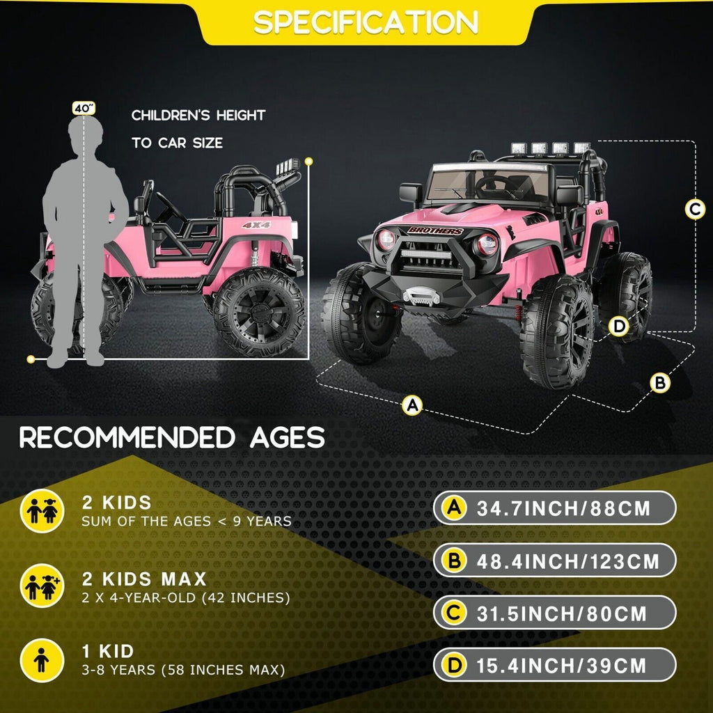 Electric Ride-On Car for Kids with Parental Remote Control, MP3 Player, and Gift Option - 24V Truck Toy