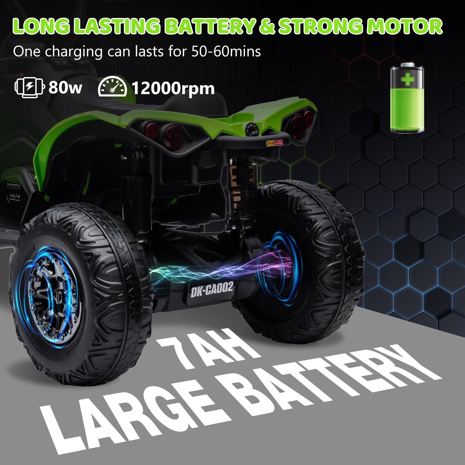 Electric Ride-On Car for Kids with Remote Control, LED Lights, and Music