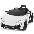 Electric Ride-On Car for Kids with Remote Control, Lights, MP3 Player, and Openable Doors - White