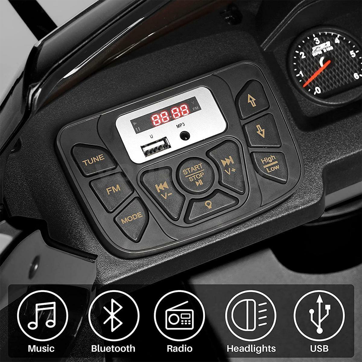 Electric Ride On Car Truck Toy with Remote Control, Music, and LED Lights - 12V Safety Power for Endless Fun!
