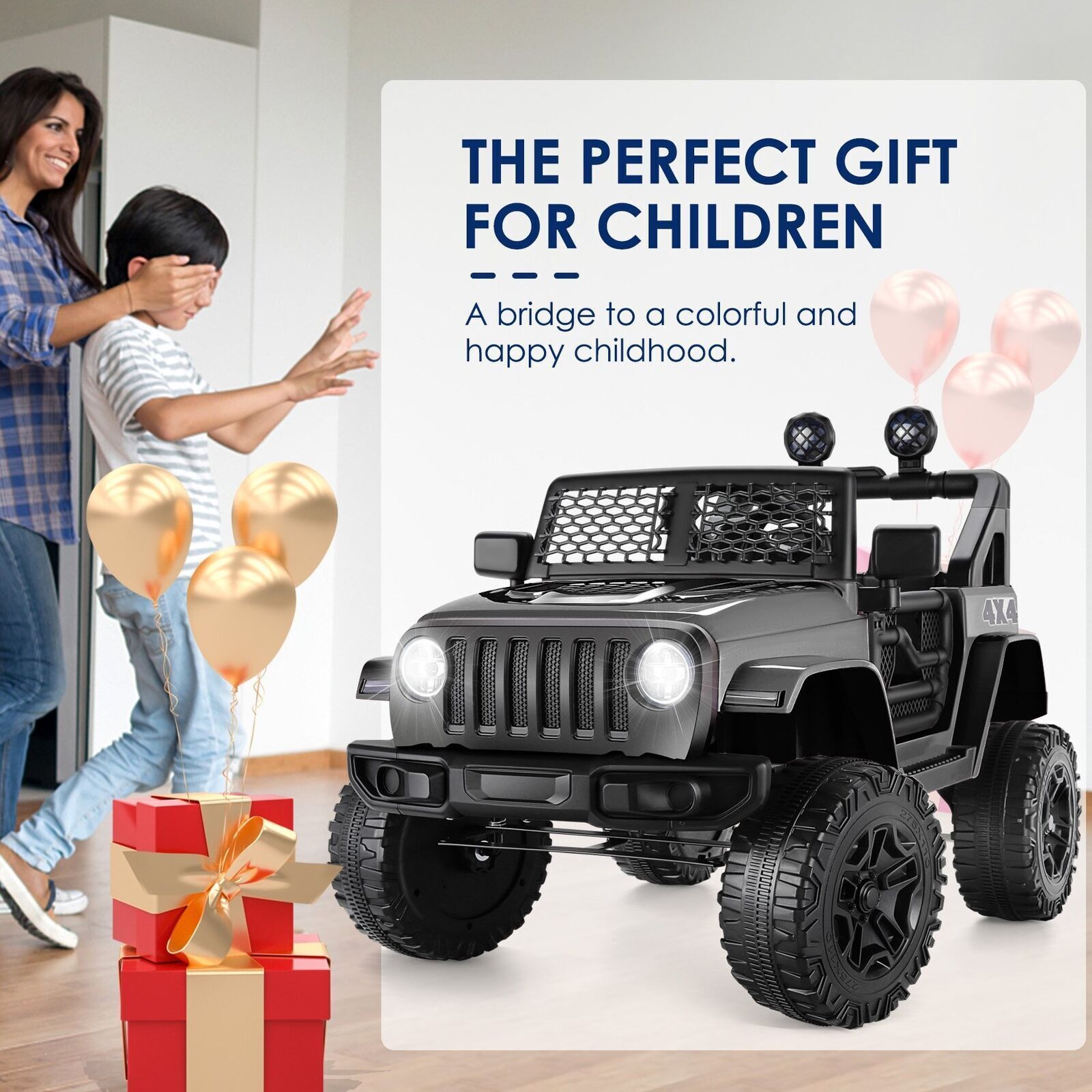 Electric Kids Ride On Car with 12V 7Ah Battery - Perfect Gift for Safe and Fun Adventures