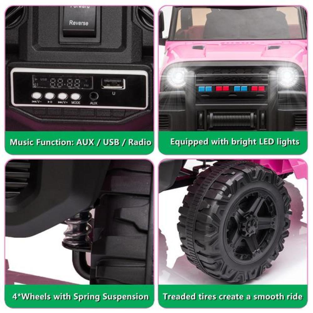 Electric Ride-On Toy Truck for Kids with Dual Drive, MP3, USB, and Remote Control - 12V