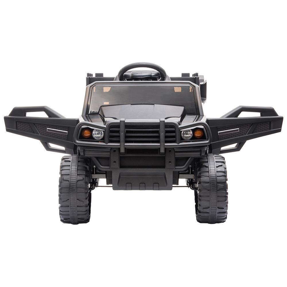 Electric Ride-On Tractor Truck with Music and Remote Control for Kids, Black