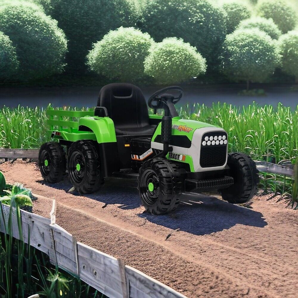 Electric Ride-On Tractor with Remote Control for Kids - 12V Battery Powered Toy Car