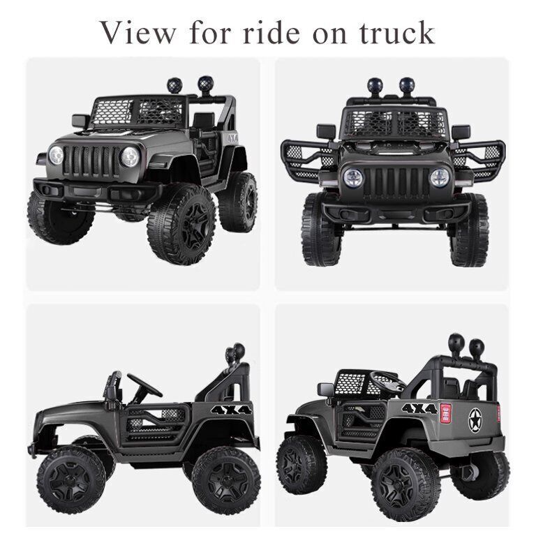 Electric Ride-On Truck for Kids with LED Lights, Parental Remote Control, and Bluetooth Music