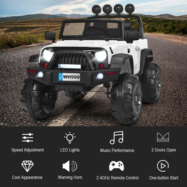 Electric Ride-On Truck for Kids with MP3, LED Lights, and Spring Suspension